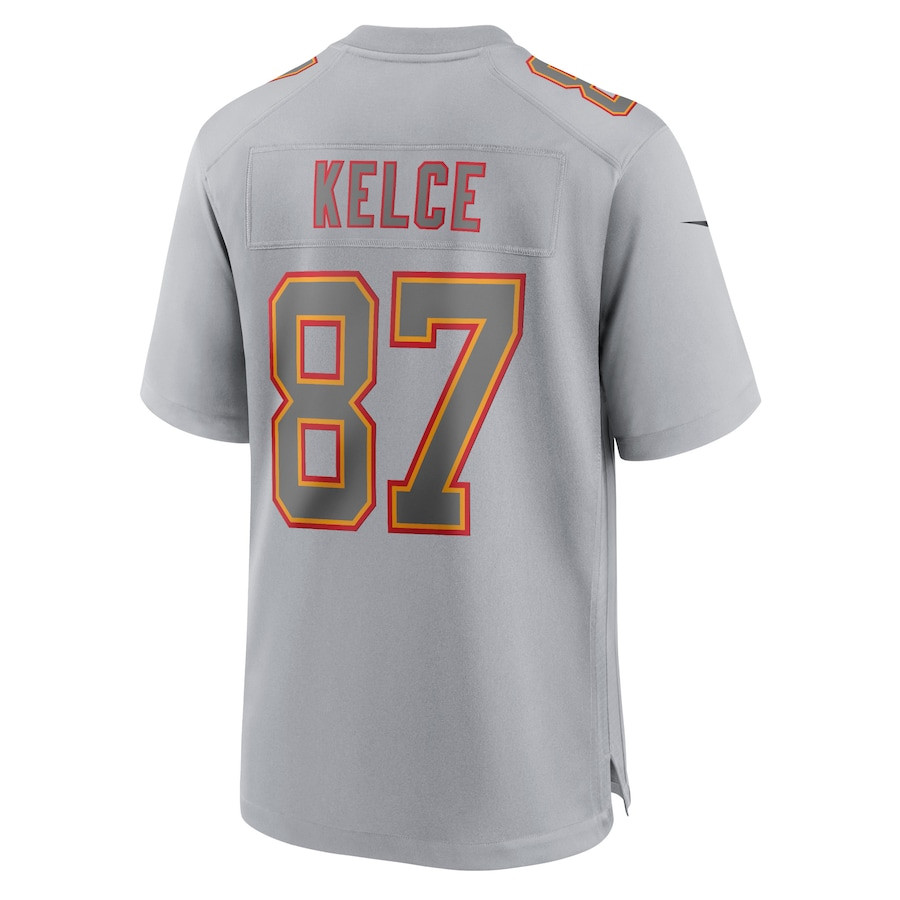 Travis Kelce 87 Kansas City Chiefs Super Bowl LVIII Atmosphere Fashion Game Gray NFL Jersey Men's