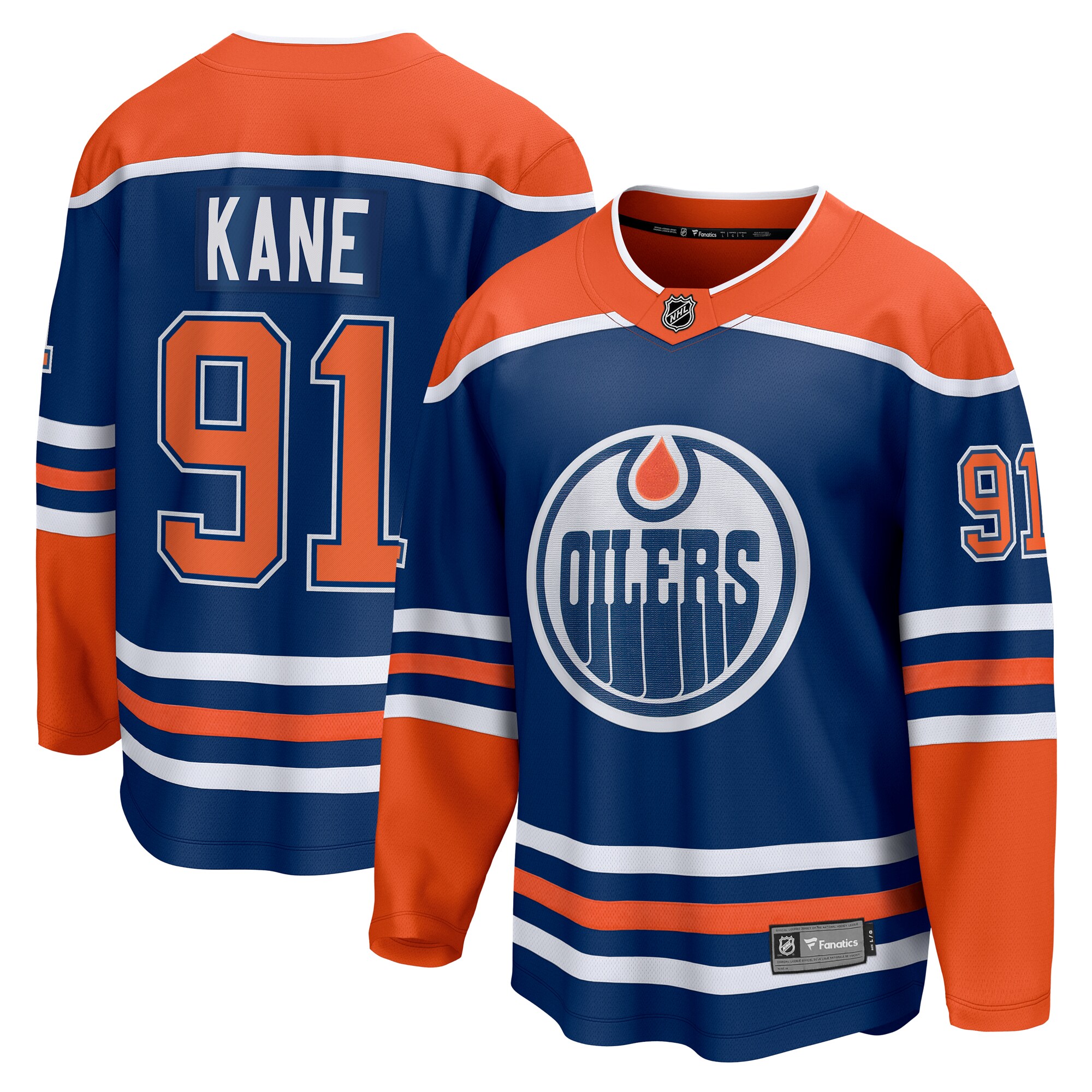Edmonton Oilers Evander Kane Royal Home Breakaway Player NHL Jersey Men's