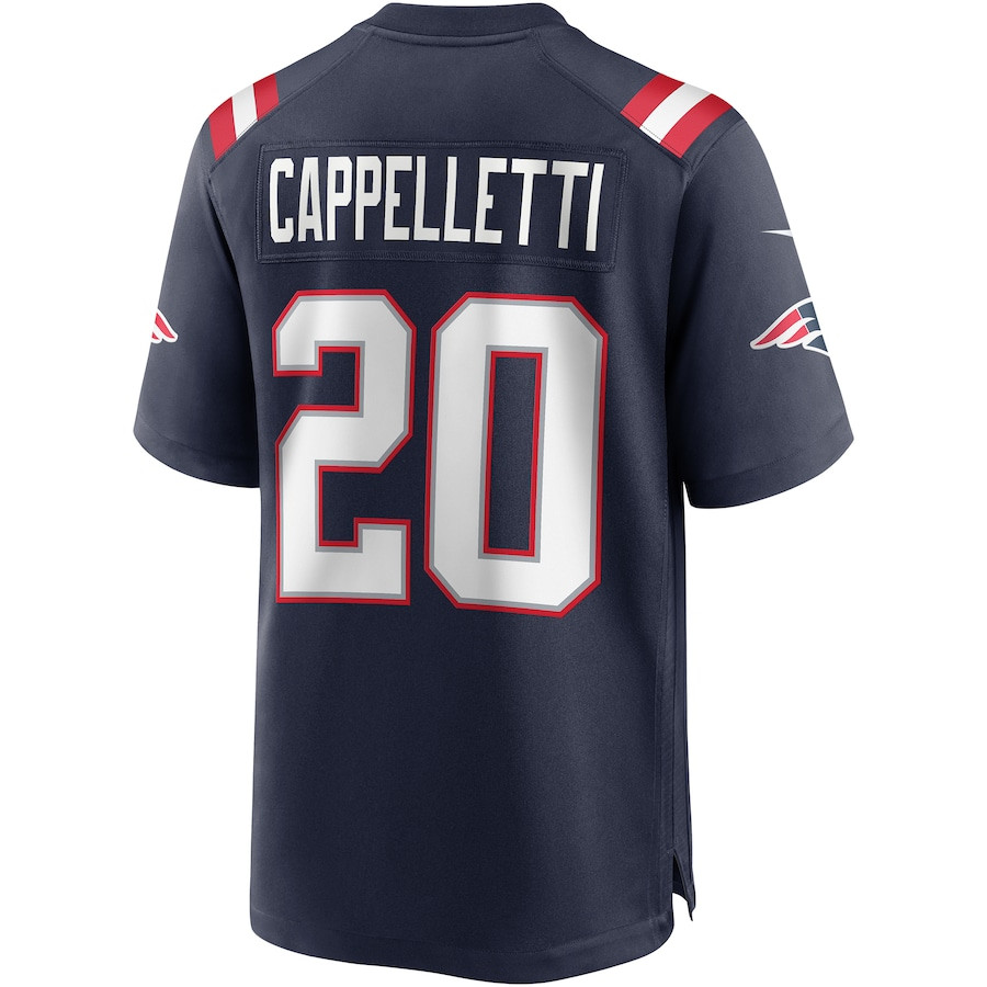 Gino Cappelletti 20 New England Patriots Game Retired Navy NFL Jersey Men's
