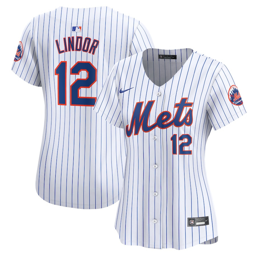 Francisco Lindor 12 New York Mets Home Limited Player White MLB Jersey Women's