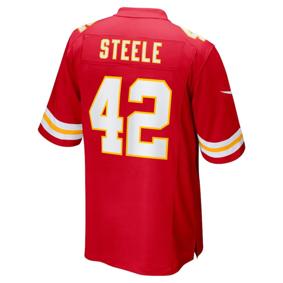 Carson Steele #42 Kansas City Chiefs Super Bowl LIX Red NFL Jersey Youth