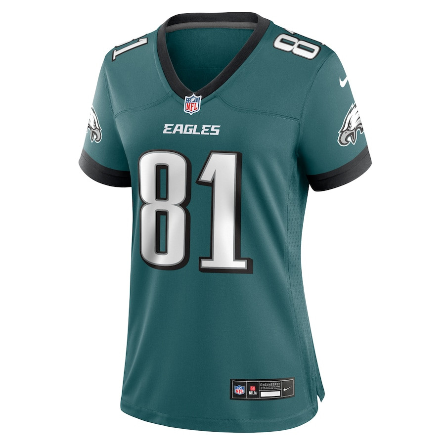 Grant Calcaterra 81 Philadelphia Eagles Team Game Midnight Green NFL Jersey Women's