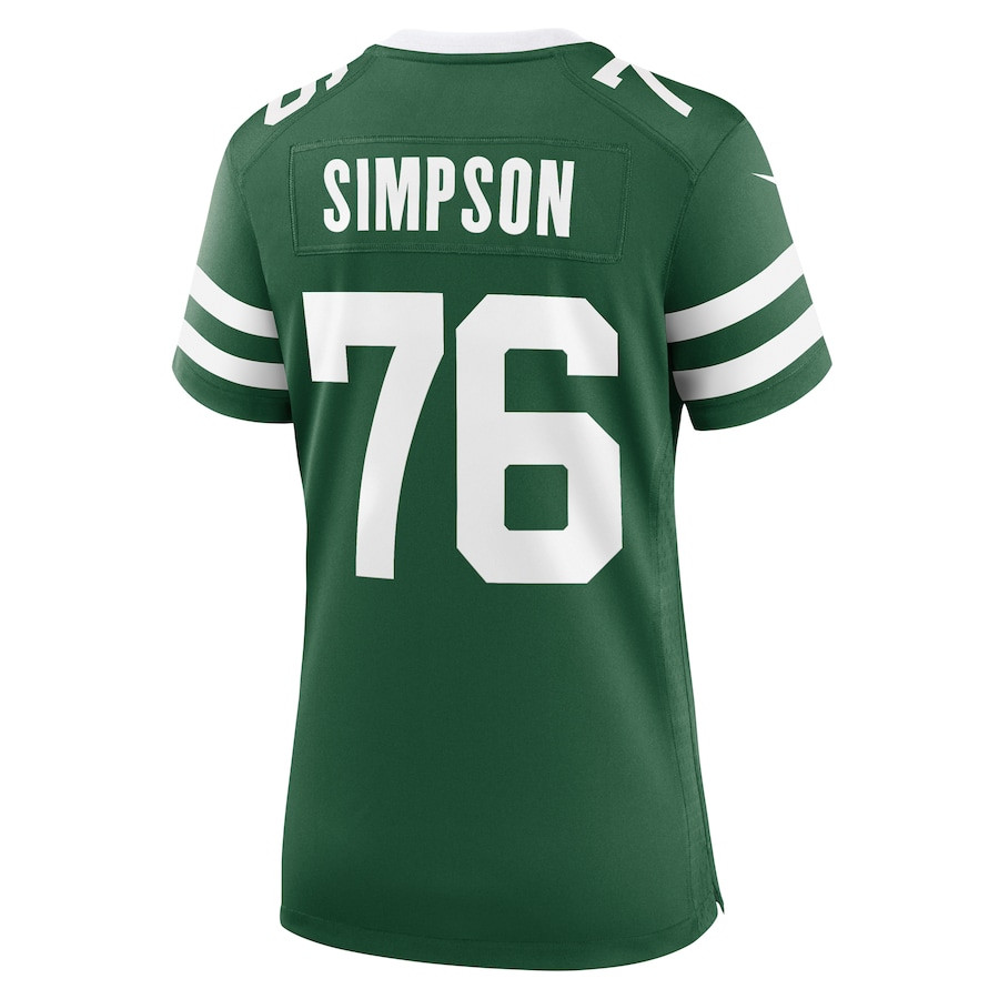 John Simpson 76 New York Jets Team Game Legacy Green NFL Jersey Women's