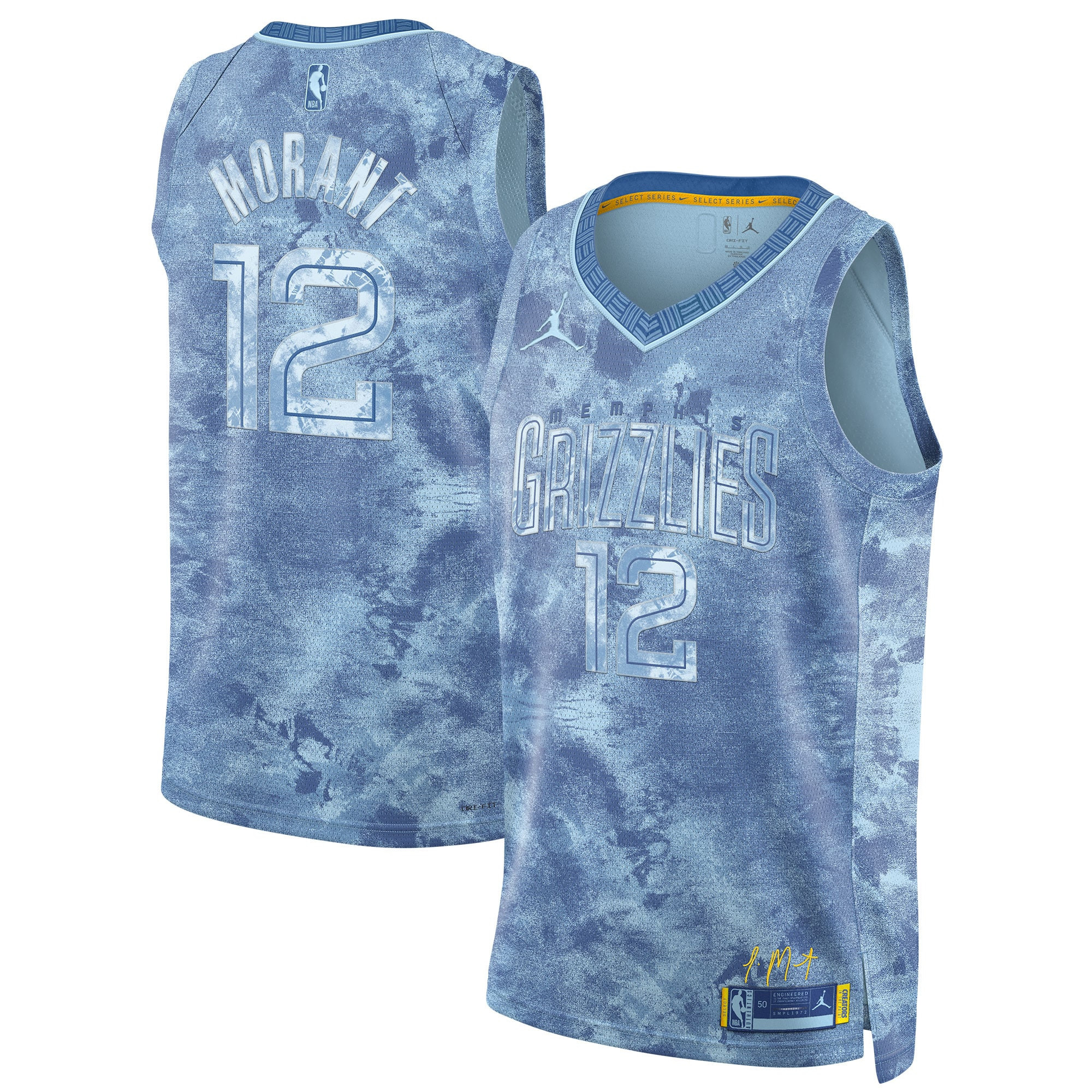 Ja Morant 12 Memphis Grizzlies Unisex Select Series Swingman Printing NBA Jersey Unisex