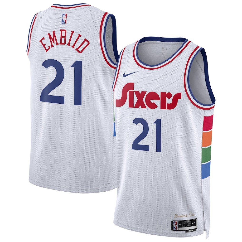 Joel Embiid 21 Philadelphia 76ers Unisex 2024/25 Swingman Player City Editio White NBA Jersey Unisex