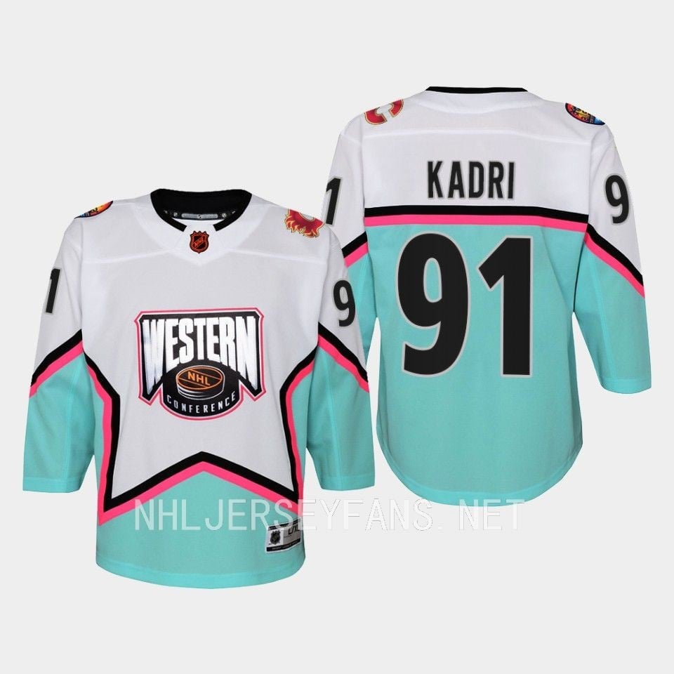 Nazem Kadri 91 Calgary Flames 2023 All Star Game White Equipment NHL Jersey Men's