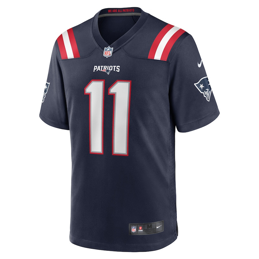 Tyquan Thornton 11 New England Patriots Game Navy NFL Jersey Men's