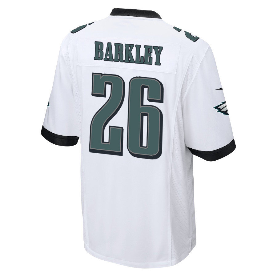 Saquon Barkley 26 Philadelphia Eagles Game White NFL Jersey Men's