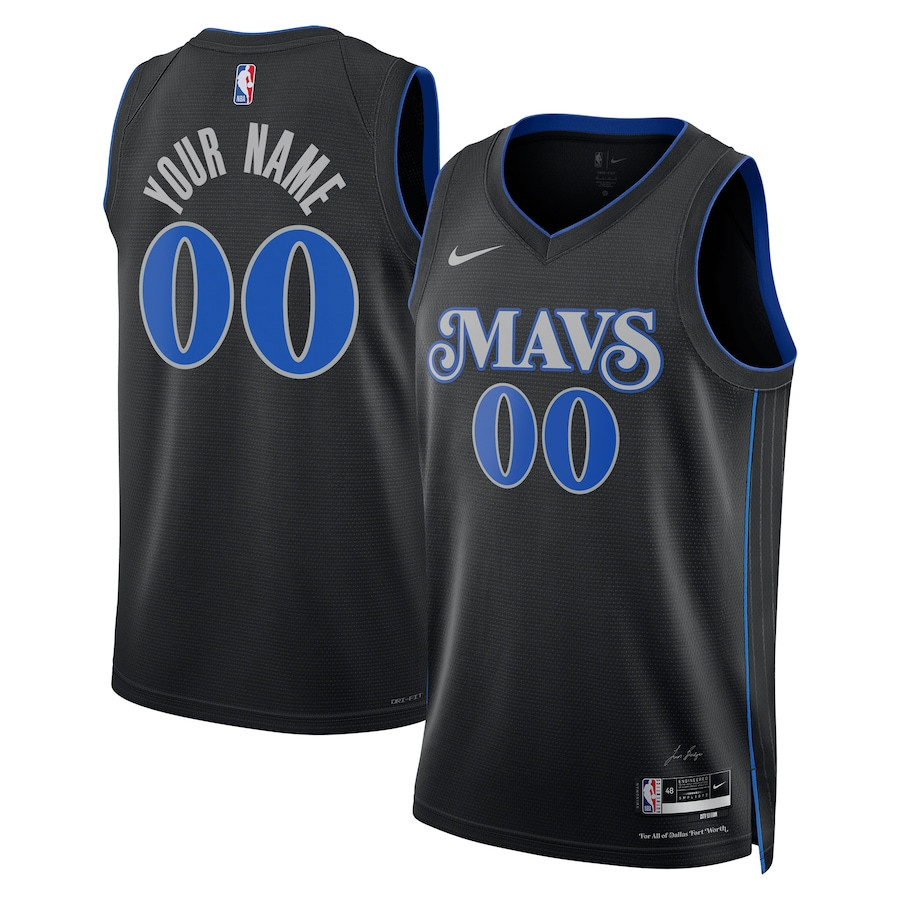 Dallas Mavericks 2023/24 City Edition Swingman Custom Black NBA Jersey Men's
