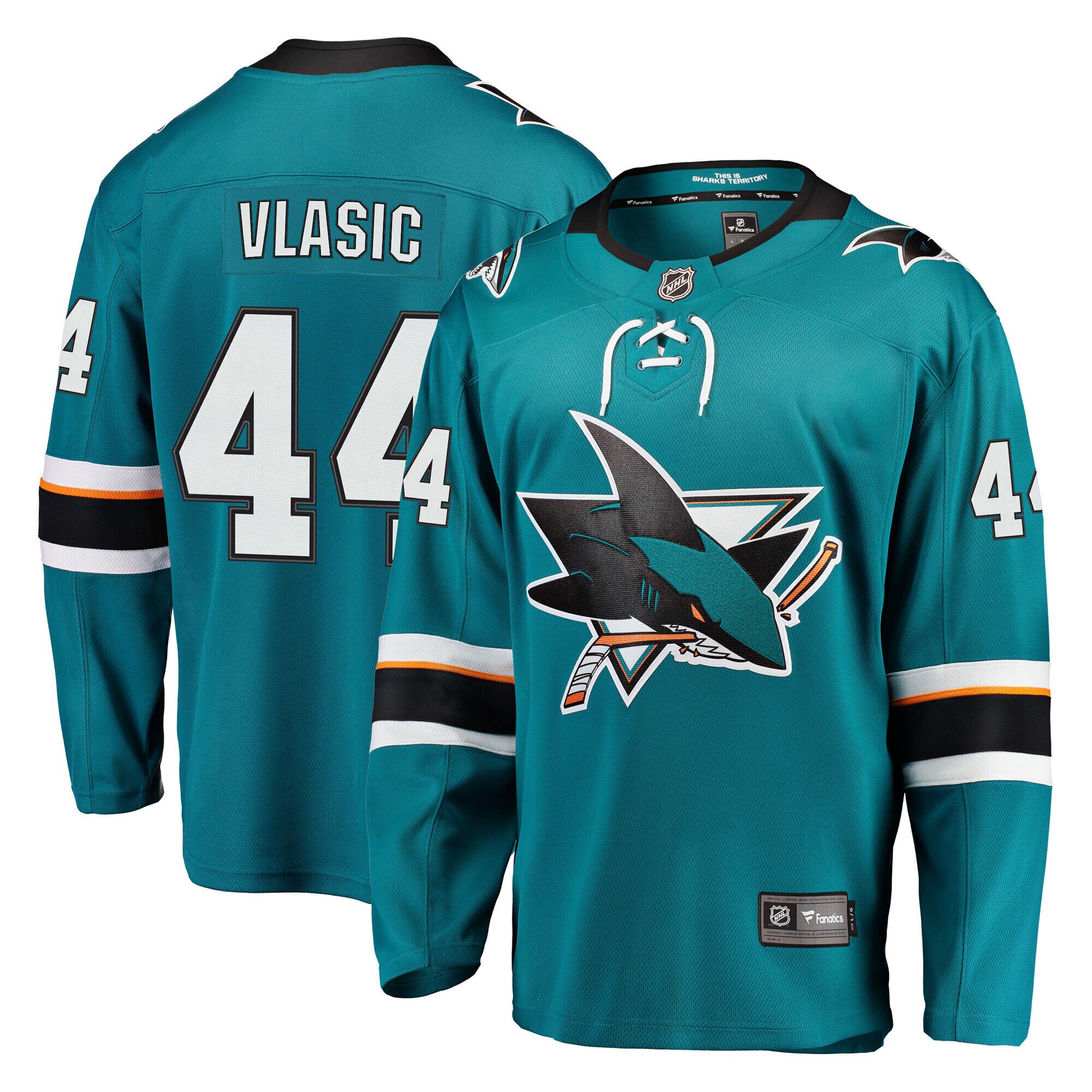 San Jose Sharks Marc-Edouard Vlasic Teal Premier Breakaway Player NHL Jersey Men's