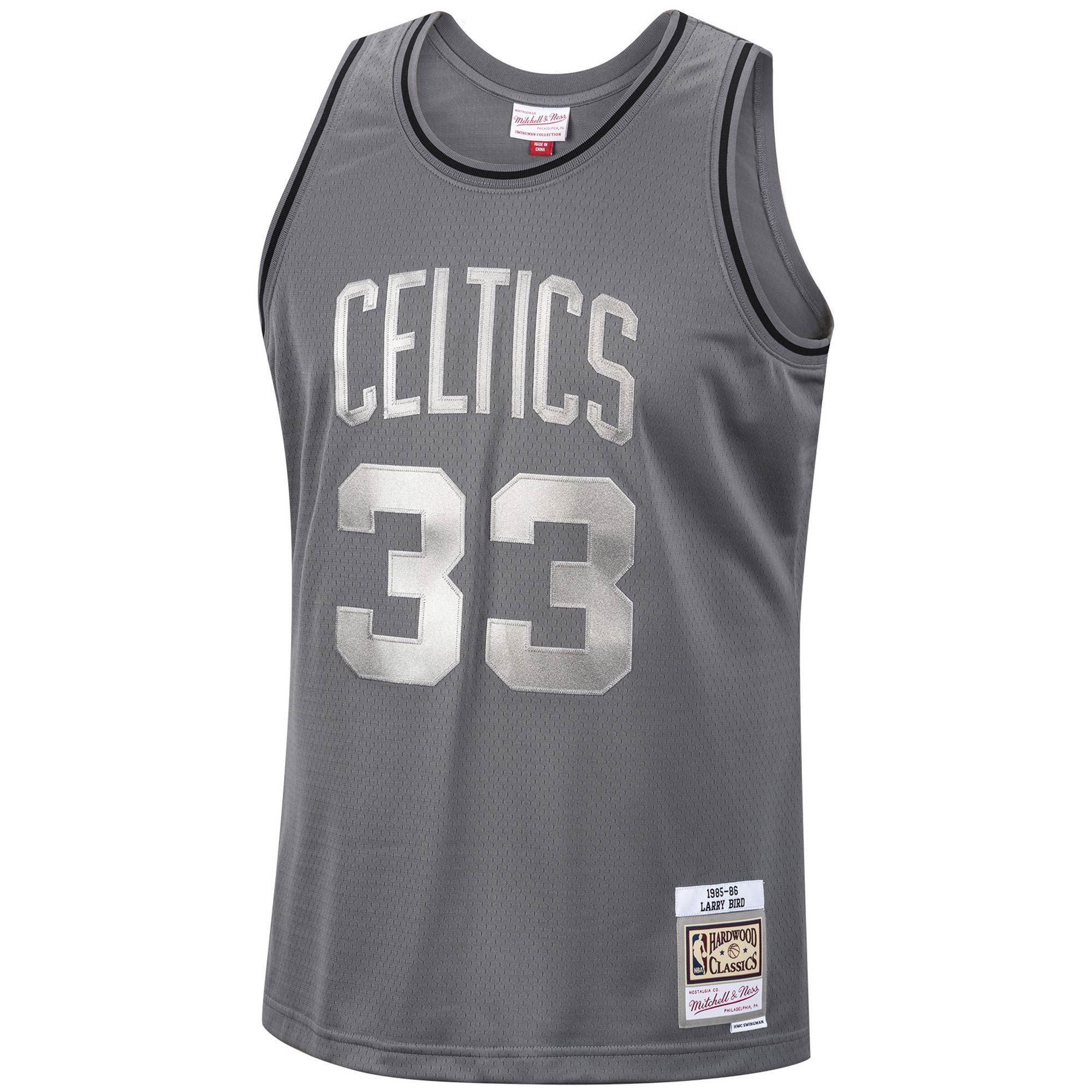 Larry Bird Boston Celtics Mitchell Ness Hardwood Classics Retired Player 1985/86 Metal Works Swingman ??Charcoal NBA Jersey Men's