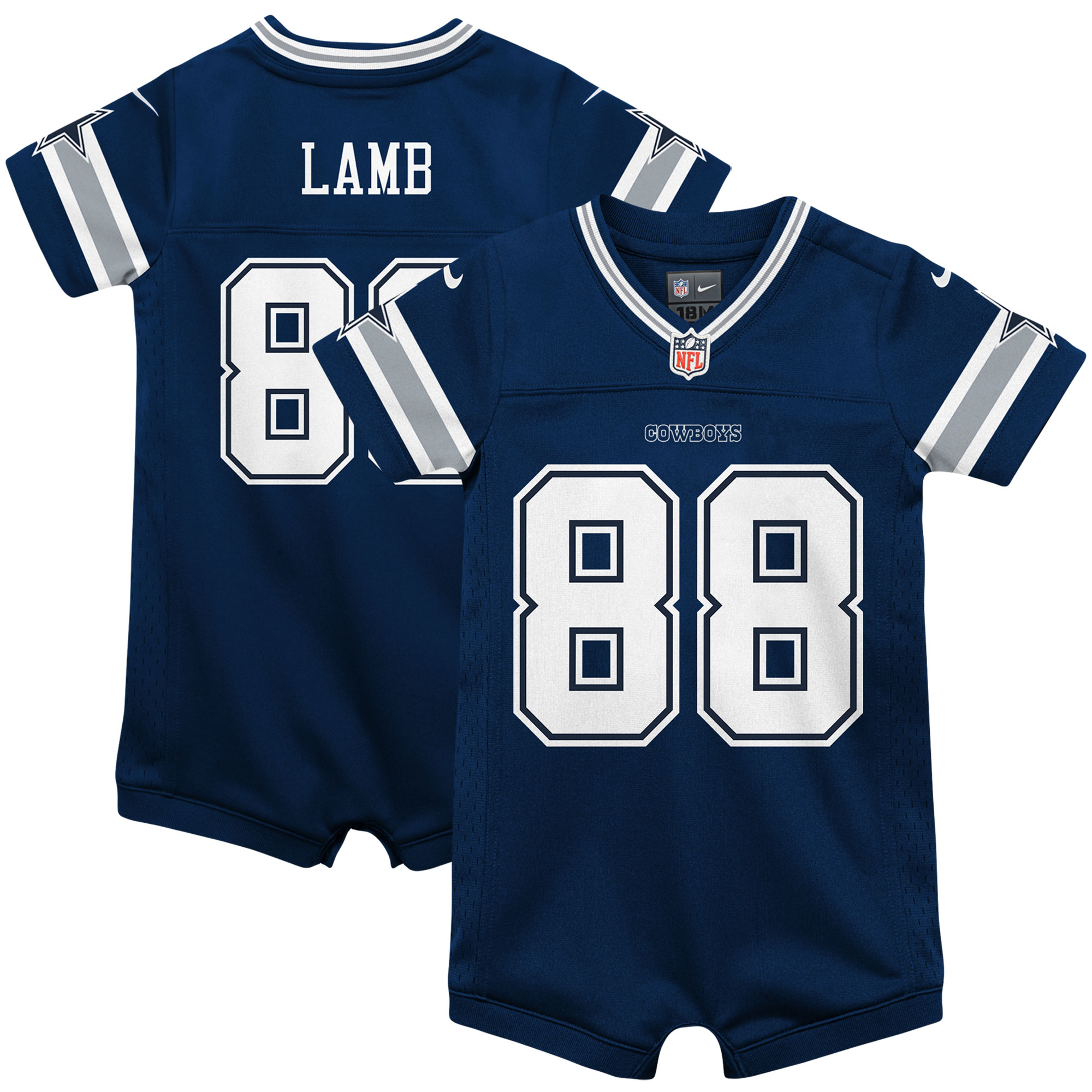 Infant Dallas Cowboys CeeDee Lamb Navy Game Romper NFL Jersey Men's