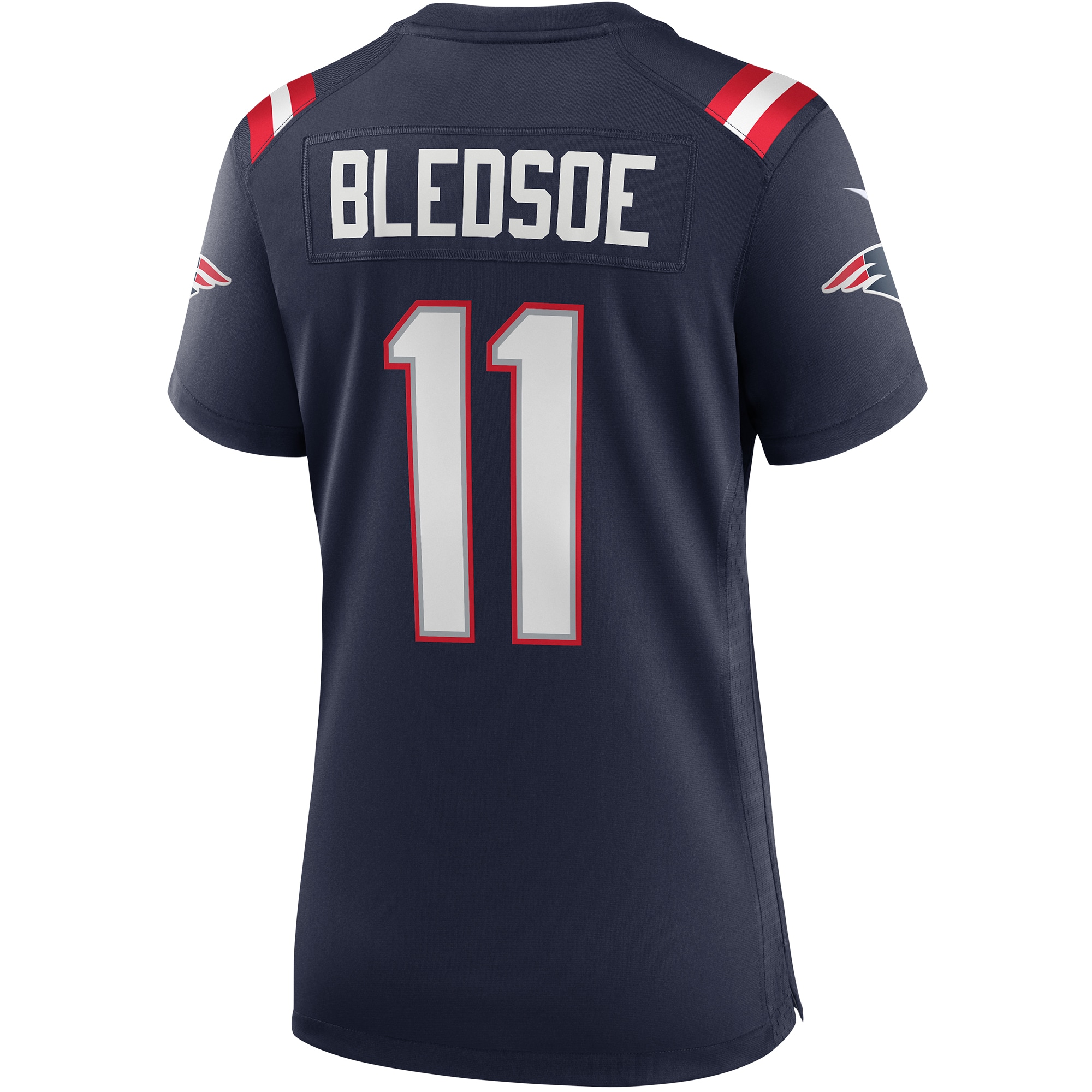 New England Patriots Drew Bledsoe Navy Game Retired Player NFL Jersey Women's
