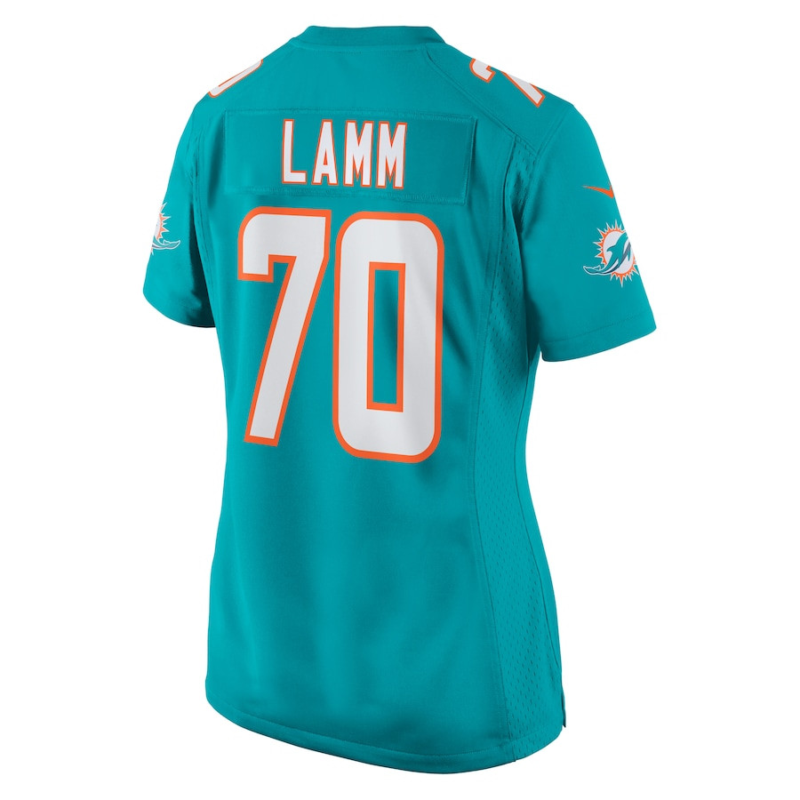 Kendall Lamm 70 Miami Dolphins Home Game Aqua NFL Jersey Women's