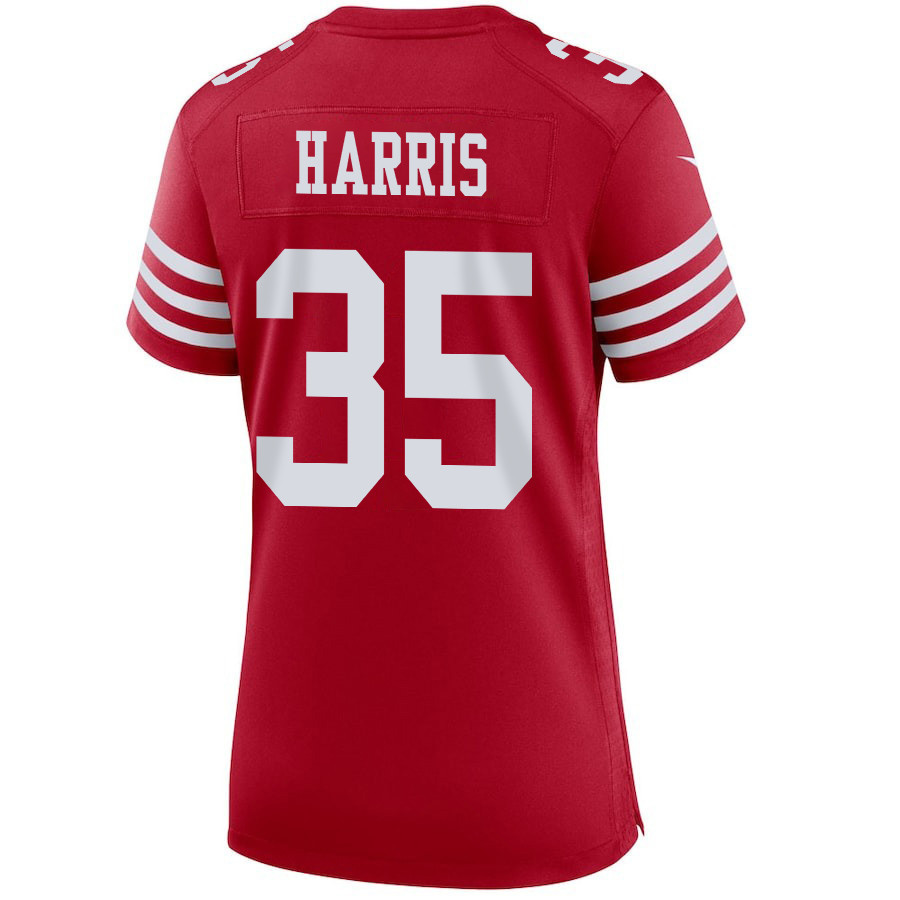 Erik Harris 35 San Francisco 49ers Super Bowl LVIII Patch Game Scarlet NFL Jersey Women's