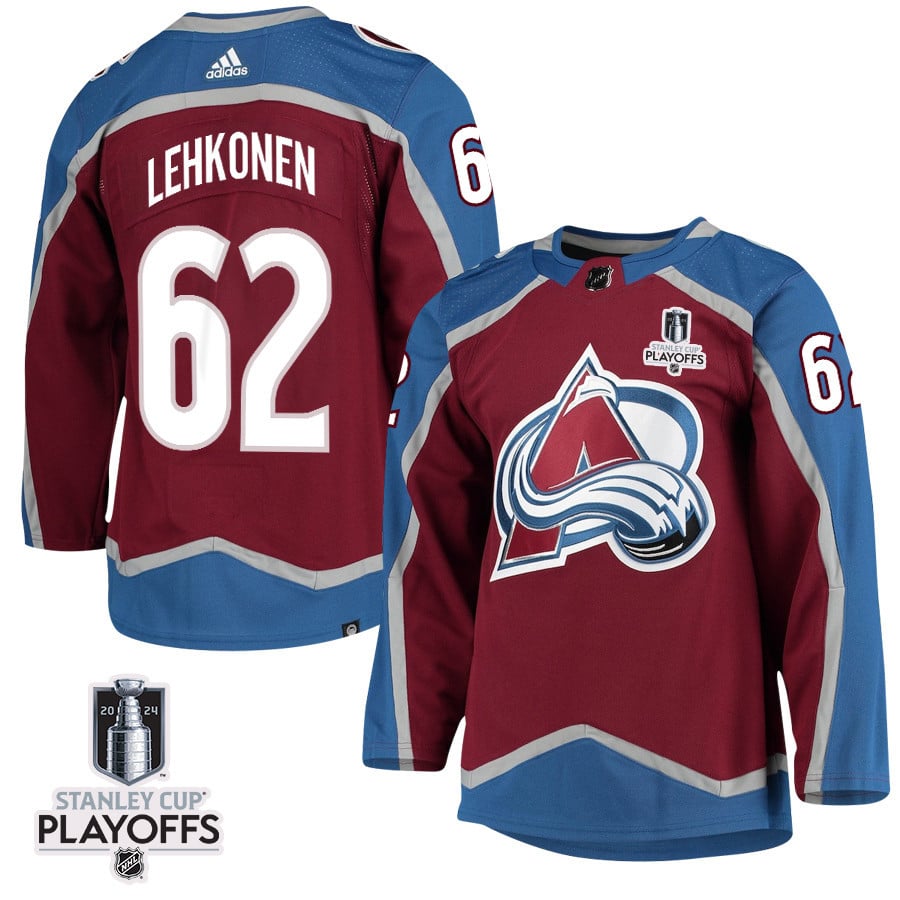 Artturi Lehkonen 62 Colorado Avalanche 2024 Playoffs Patch Home Men NHL Jersey Men's