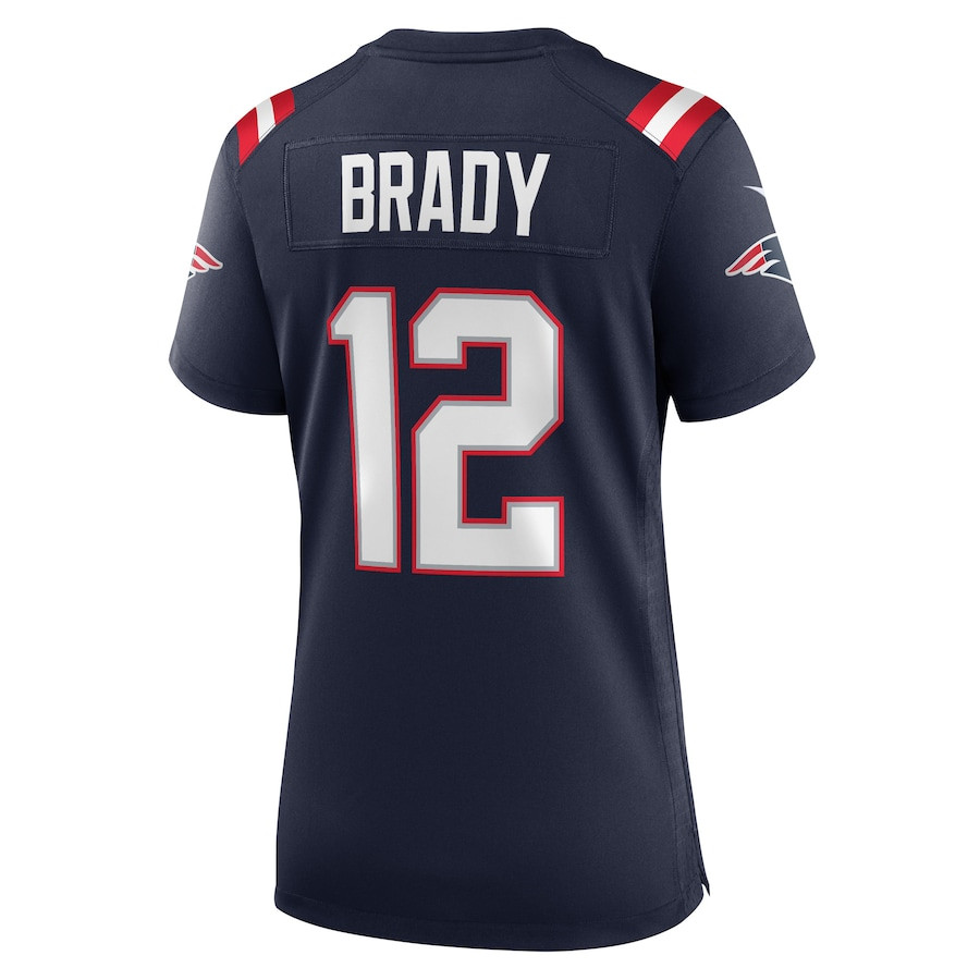 Tom Brady 12 New England Patriots Retired Game Navy NFL Jersey Women's