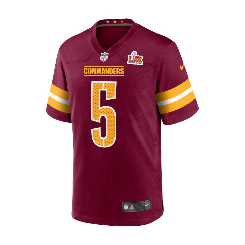 Jayden Daniels #5 Washington Commanders Super Bowl LIX Burgundy NFL Jersey Men's