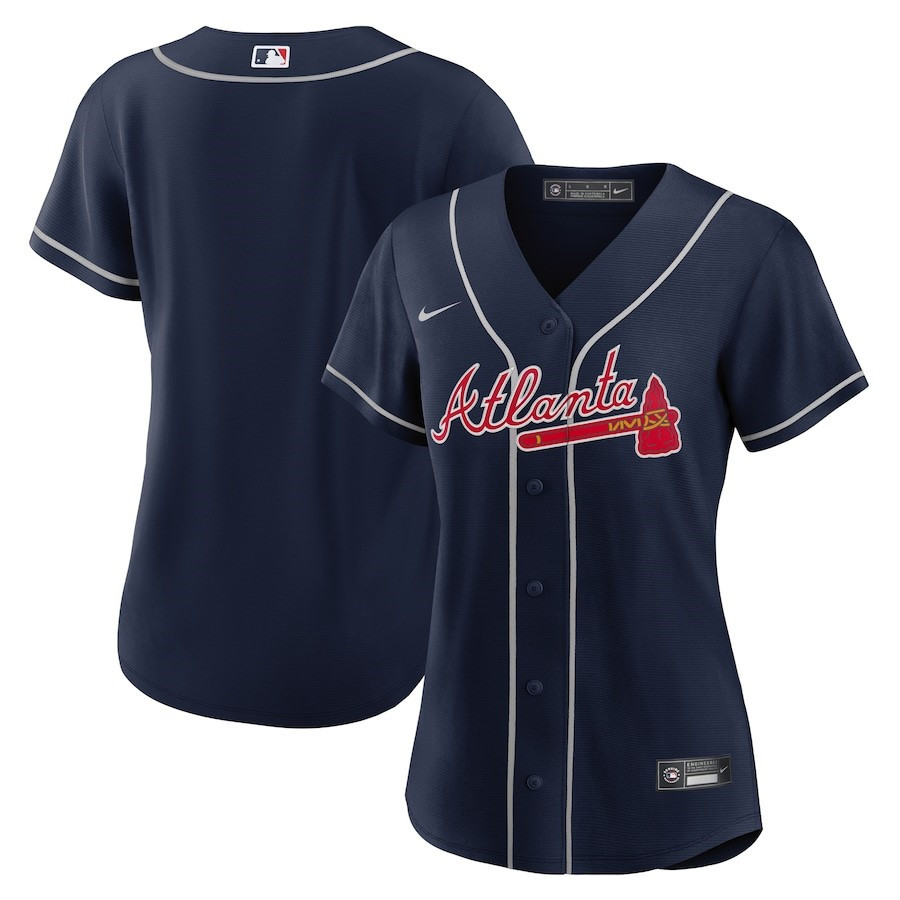 Atlanta Braves Alternate Team Navy MLB Jersey Women's