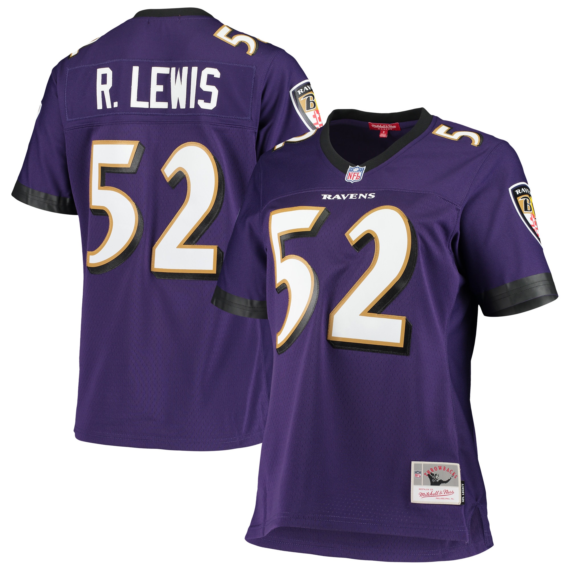Baltimore Ravens Ray Lewis Mitchell Ness Purple Legacy Team NFL Jersey Women's