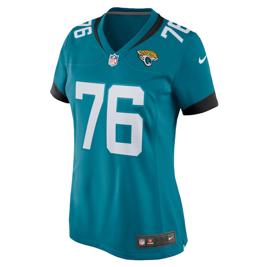 Ezra Cleveland 76 Jacksonville Jaguars Game Teal NFL Jersey Women's