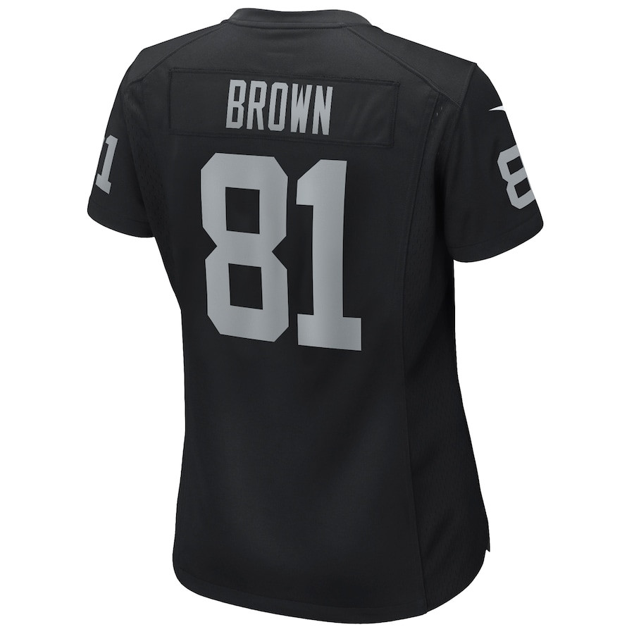 Tim Brown 81 Las Vegas Raiders Game Retired Black NFL Jersey Women's