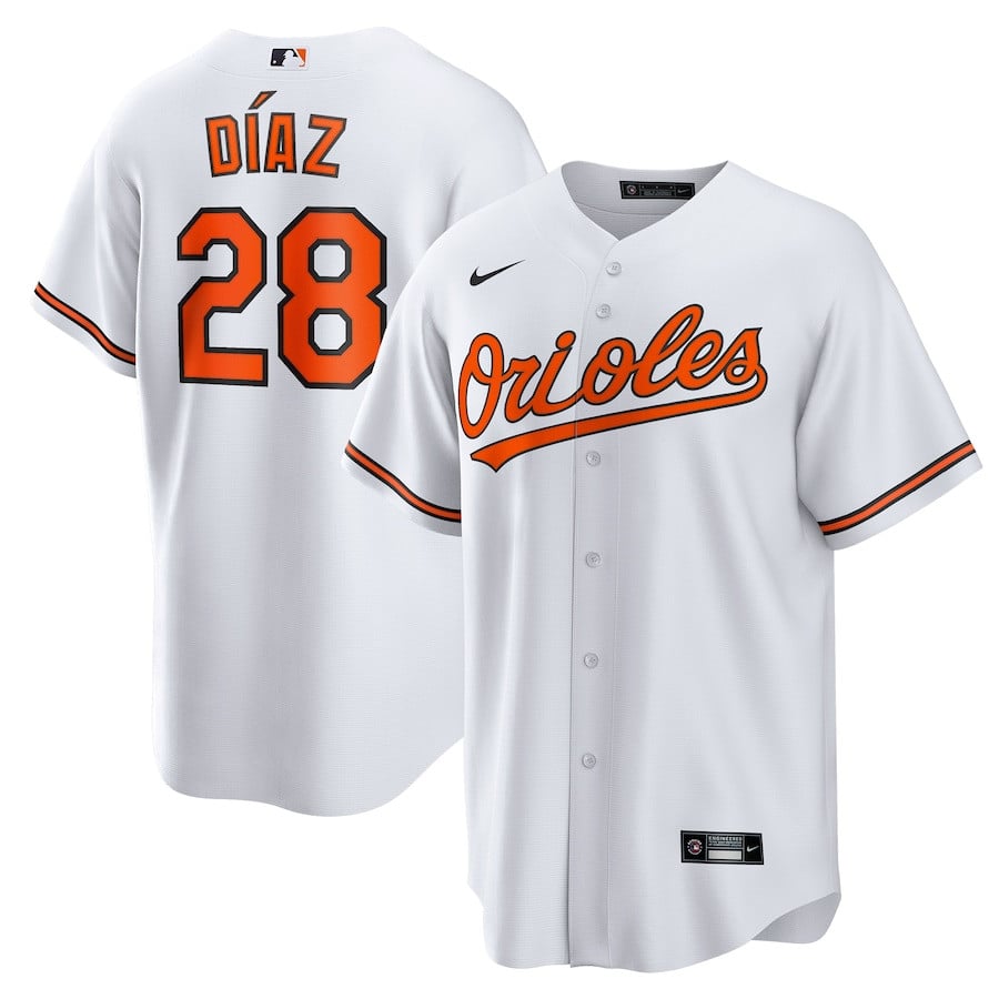 Lewin D?az 28 Baltimore Orioles Home White MLB Jersey Men's