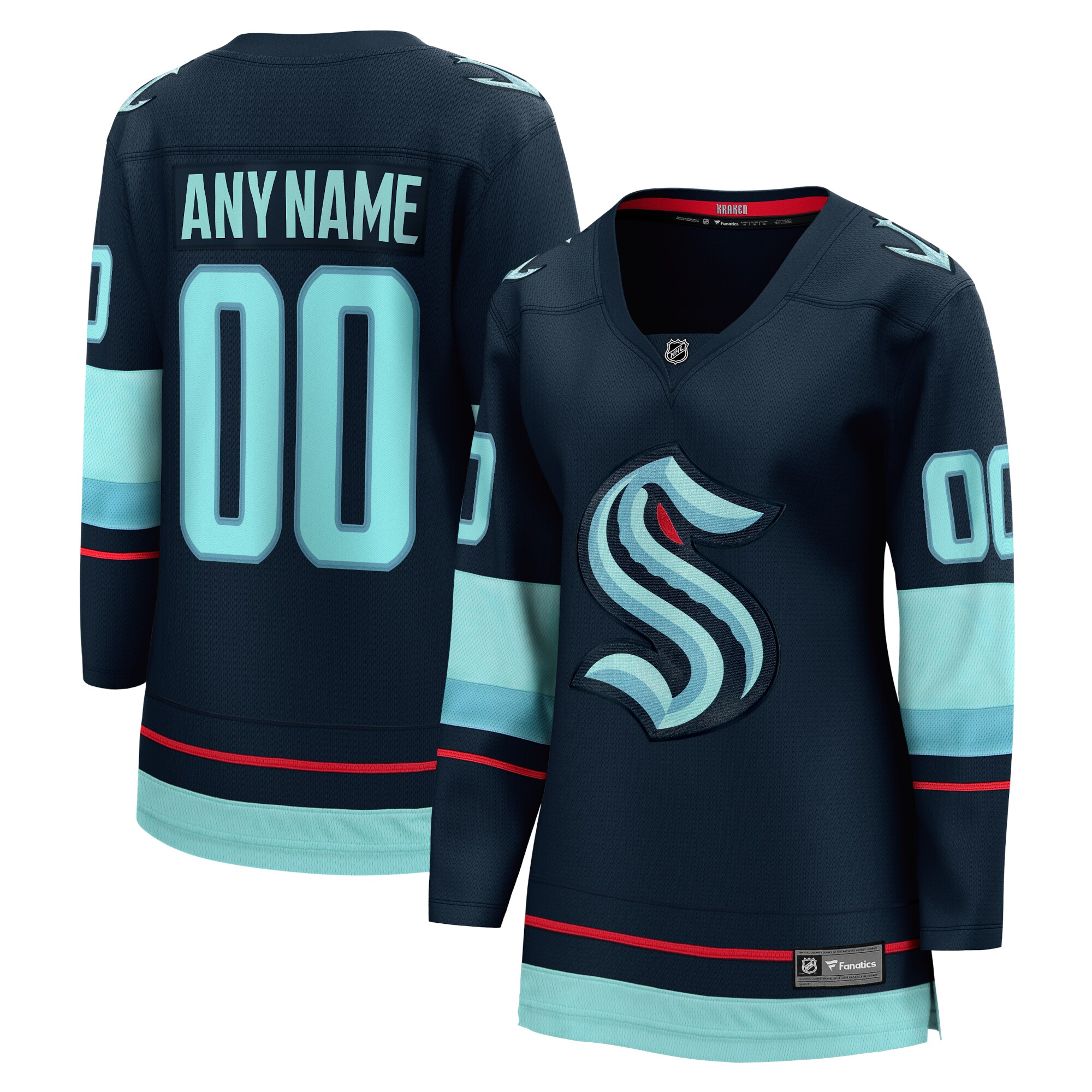 Seattle Kraken Navy Home Breakaway Custom NHL Jersey Women's