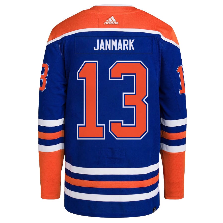 Mattias Janmark 13 Edmonton Oilers 2024 Playoffs Patch Home Men NHL Jersey Men's
