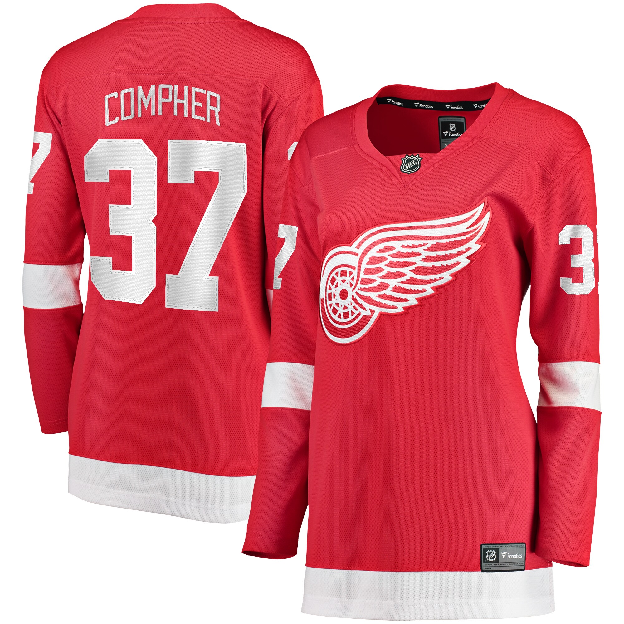 Detroit Red Wings J.T. Compher Red Home Breakaway Player NHL Jersey Women's