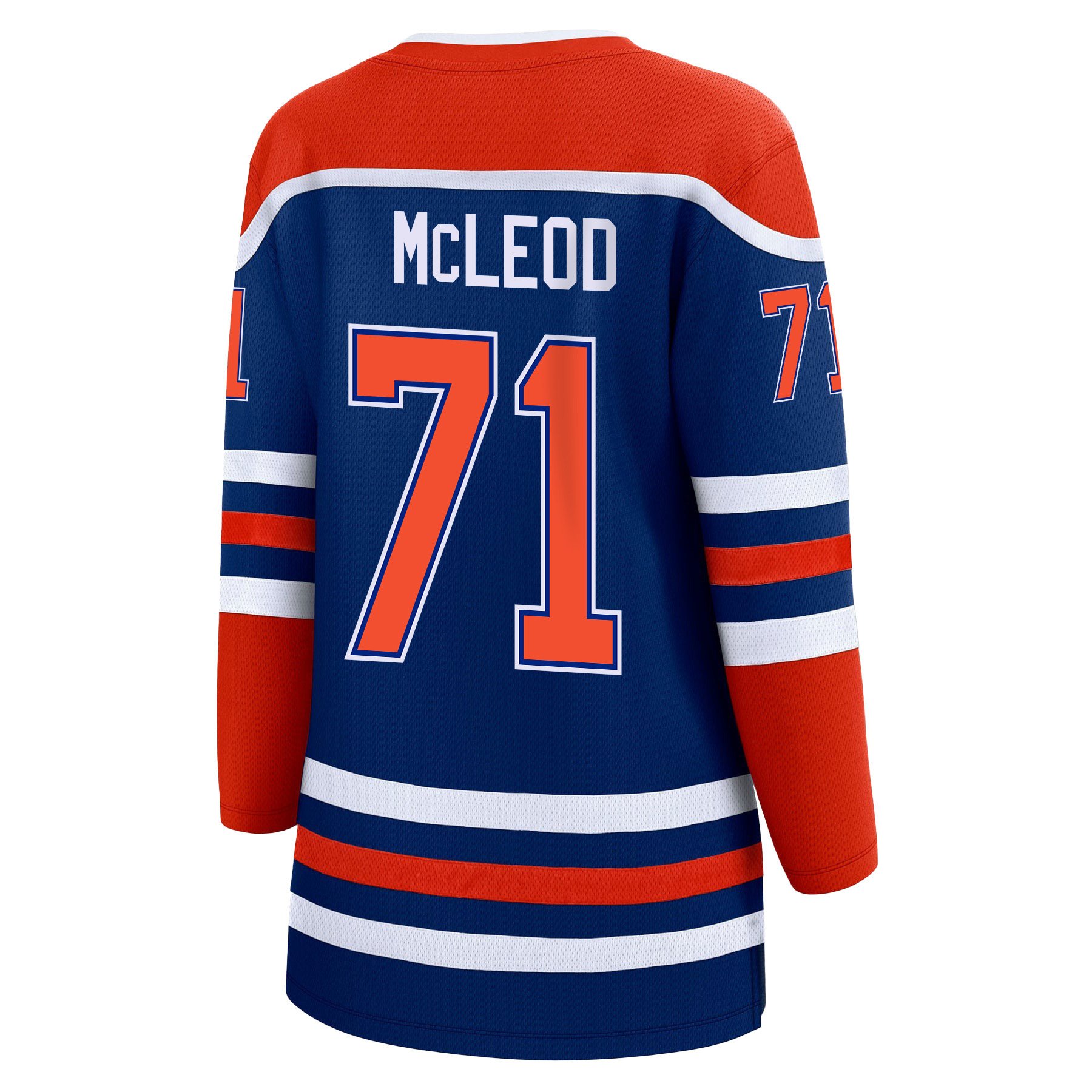 Ryan McLeod 71 Edmonton Oilers 2024 STANLEY CUP Final Home Royal NHL Jersey Women's