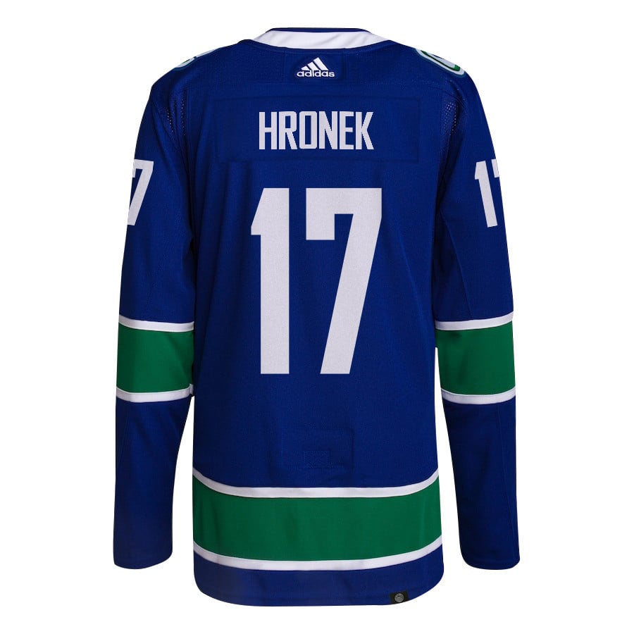 Filip Hronek 17 Vancouver Canucks 2024 Playoffs Patch Home Blue NHL Jersey Men's