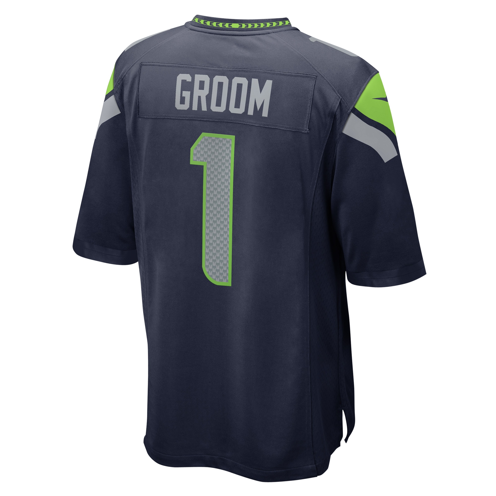 Seattle Seahawks Number 1 Groom College Navy Game NFL Jersey Men's