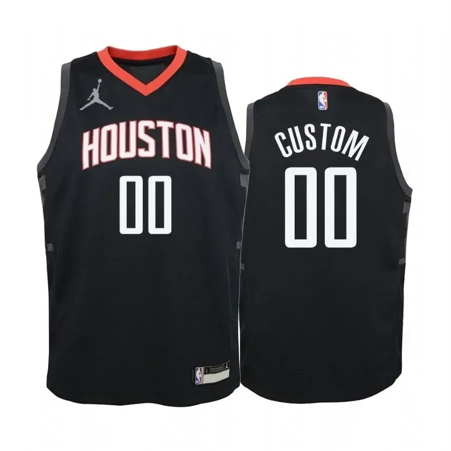 Custom Houston Rockets Red Statet Jumpman NBA Jersey Youth