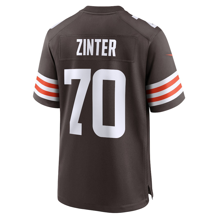 Zak Zinter 70 Cleveland Browns Team Game Brown NFL Jersey Men's