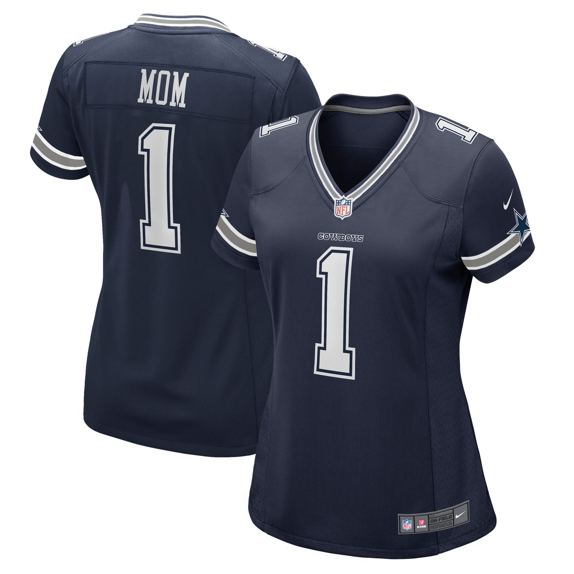 Dallas Cowboys Number 1 Mom Navy Game NFL Jersey Women's