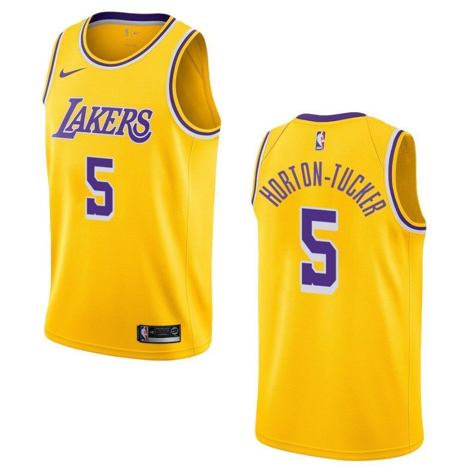 Los Angeles Lakers 5 Talen Horton-tucker Icon Swingman Gold NBA Jersey Men's
