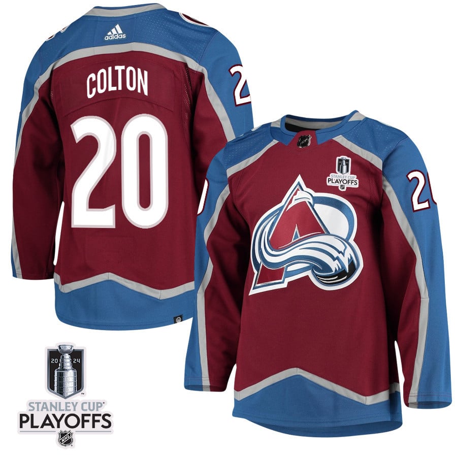 Ross Colton 20 Colorado Avalanche 2024 Playoffs Patch Home Men NHL Jersey Men's