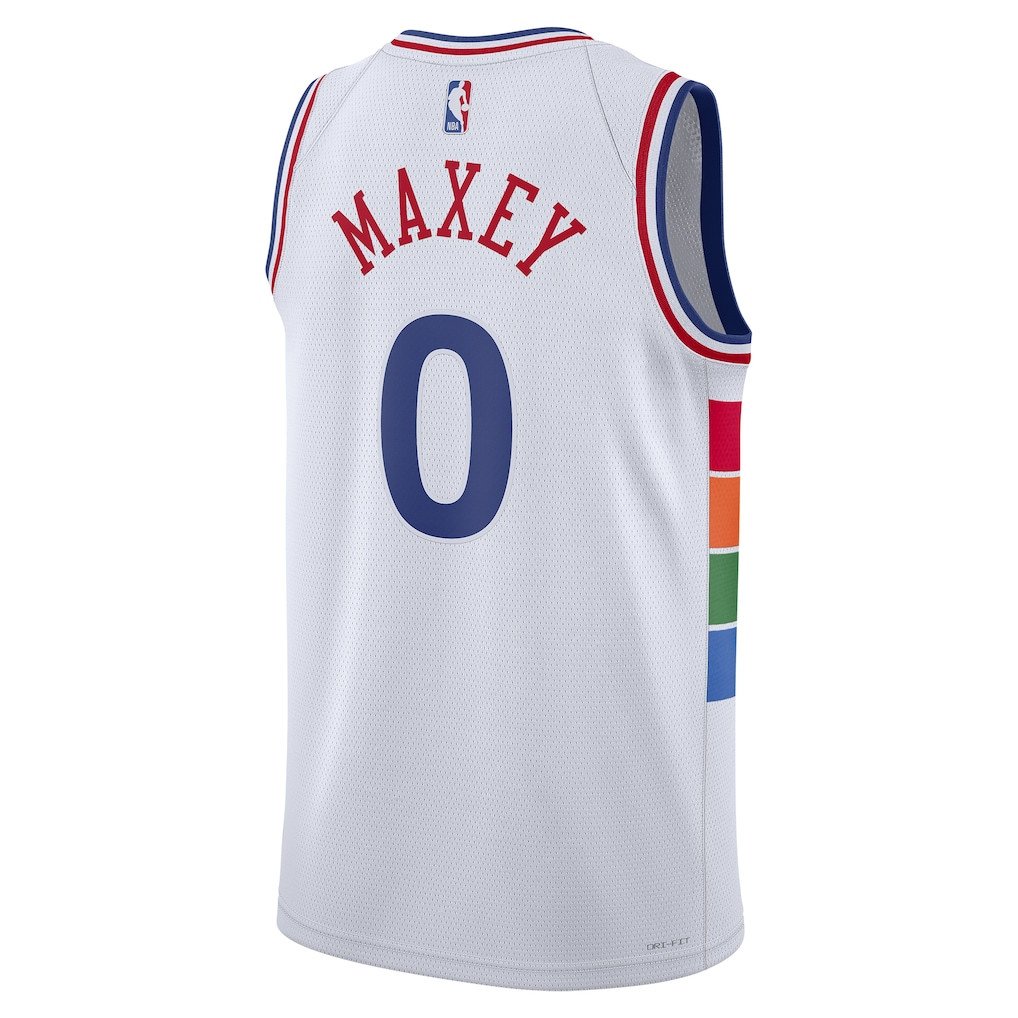 Tyrese Maxey 0 Philadelphia 76ers Unisex 2024/25 Swingman Player City Editio White NBA Jersey Unisex