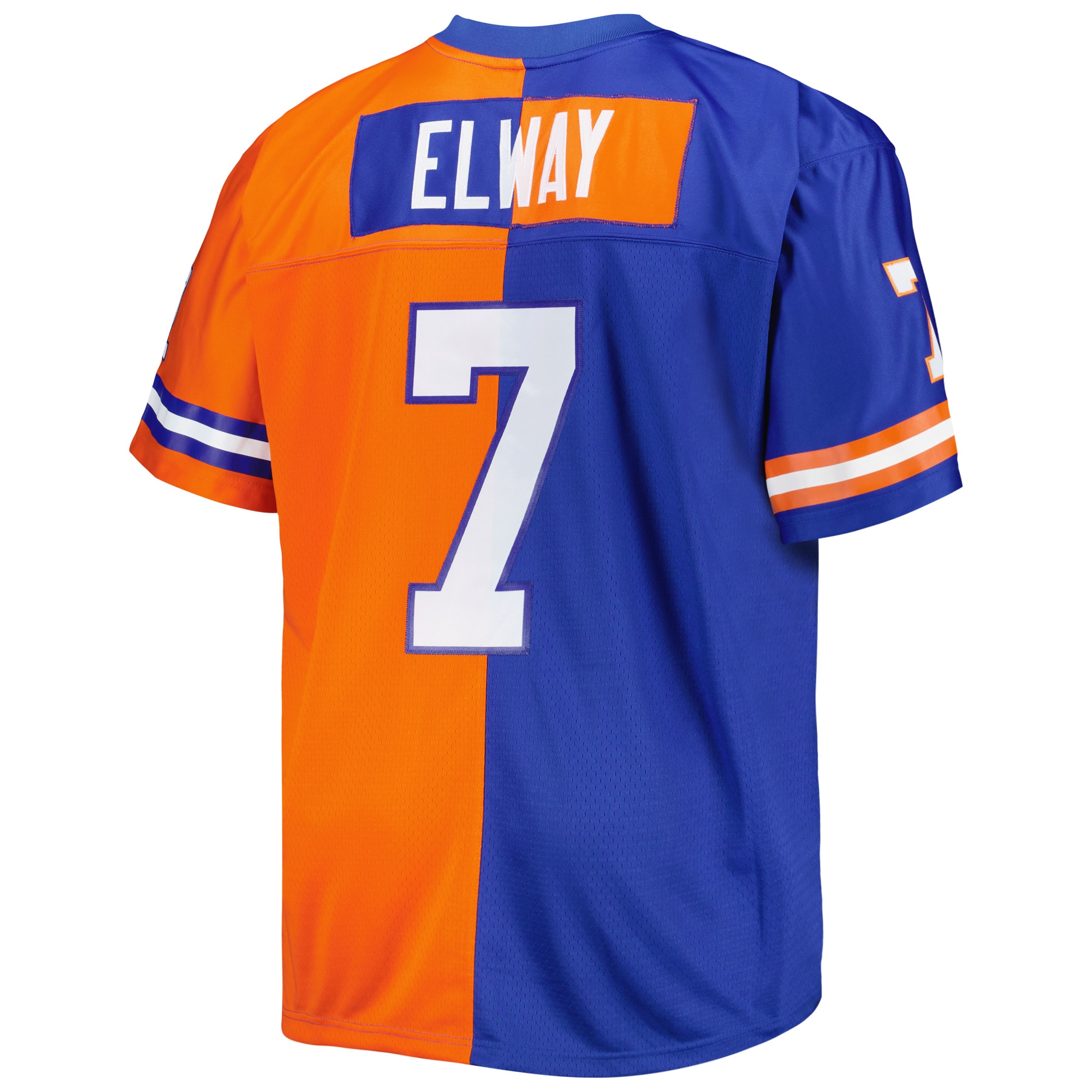 Denver Broncos John Elway Mitchell Ness Royal/Orange Big Tall Split Legacy Retired Player NFL Jersey Men's