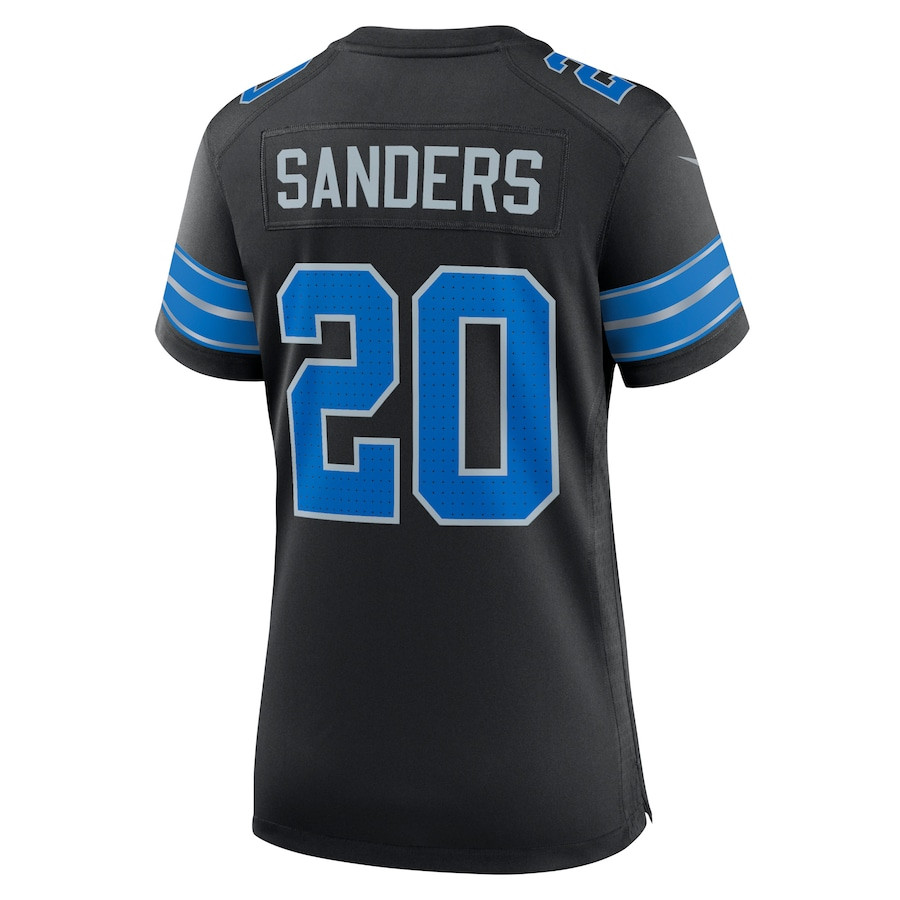 Barry Sanders 20 Detroit Lions 2nd Alternate Retired Player Game Black NFL Jersey Women's