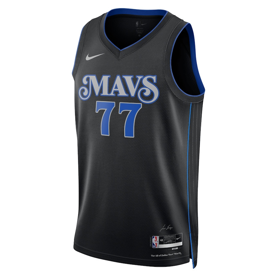 Luka Doncic 77 Dallas Mavericks 2023/24 City Edition Swingman Black NBA Jersey Men's