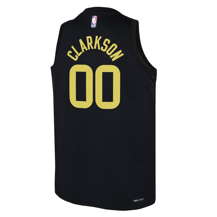 Jordan Clarkson 00 Utah Jazz Swingman Player Statement Edition Black NBA Jersey Youth