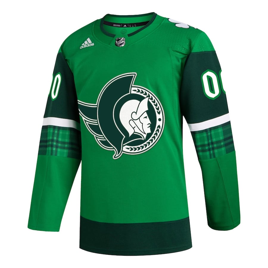 Ottawa Senators St. Patrick's Day Custom Kelly Green NHL Jersey Men's