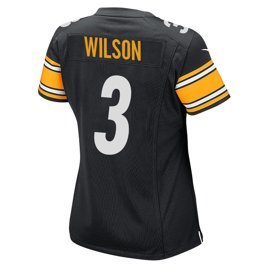 Russell Wilson 3 Pittsburgh Steelers Game Black NFL Jersey Women's