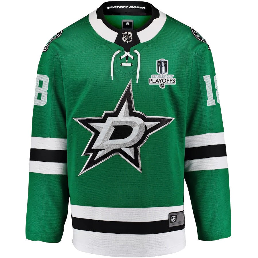 Sam Steel 18 Dallas Stars 2024 Playoffs Patch Home Green NHL Jersey Men's