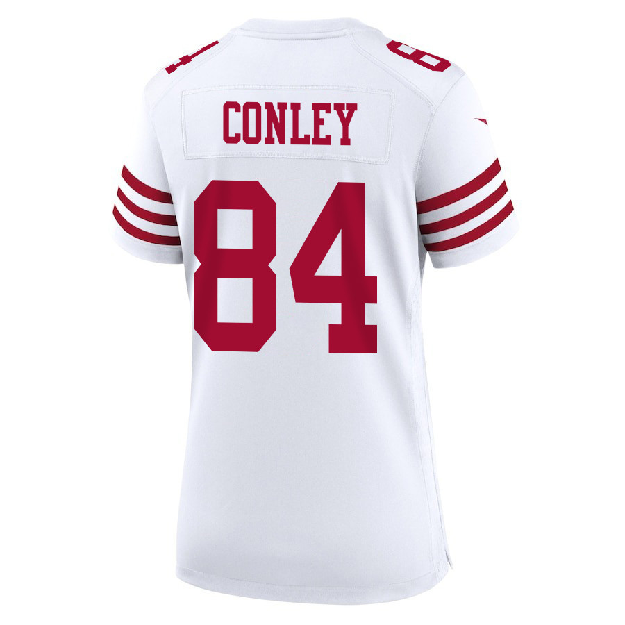Chris Conley 84 San Francisco 49ers Super Bowl LVIII Patch Game White NFL Jersey Women's