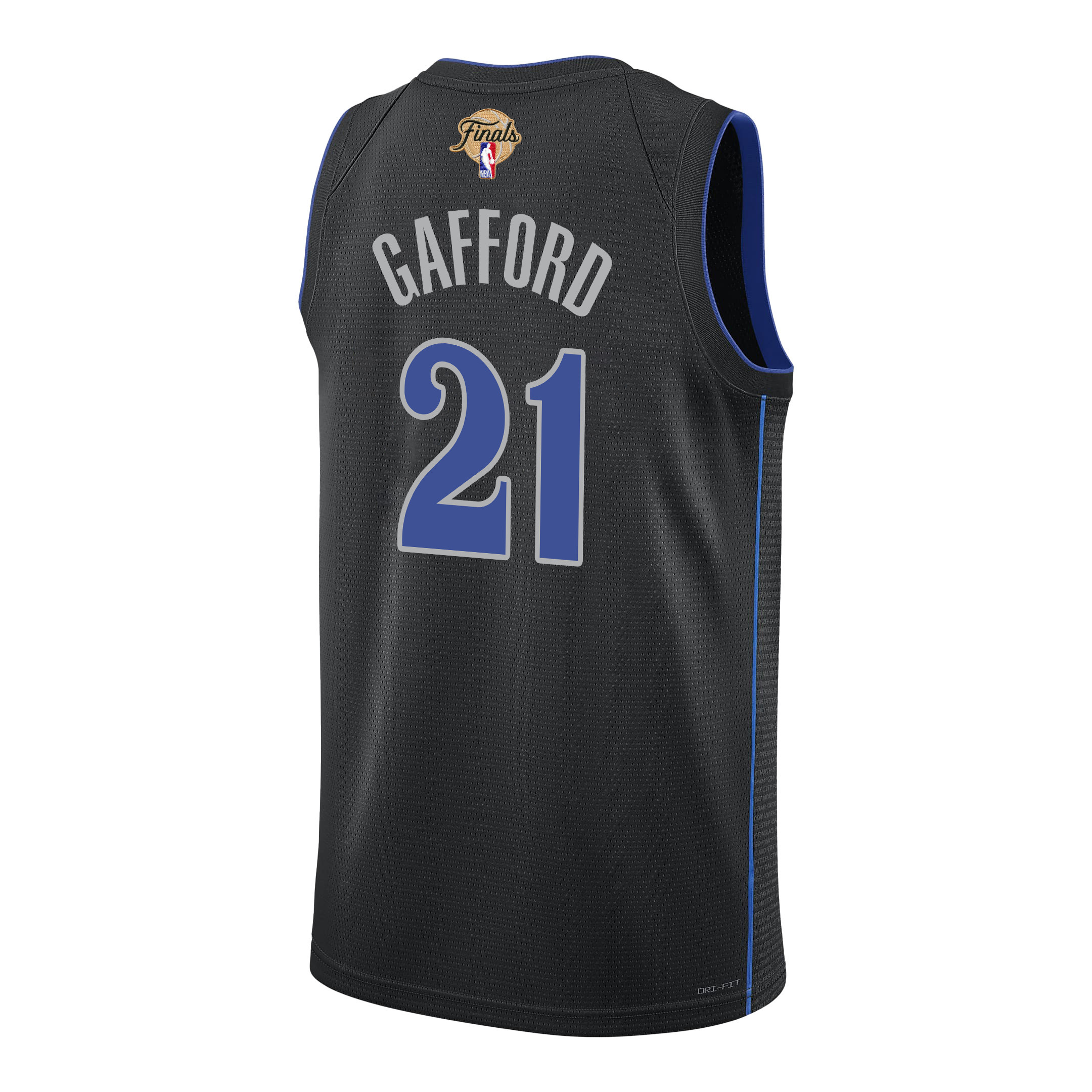 Daniel Gafford 21 Dallas Mavericks 2024 FINALS PATCH Swingman City Edition Black NBA Jersey Men's
