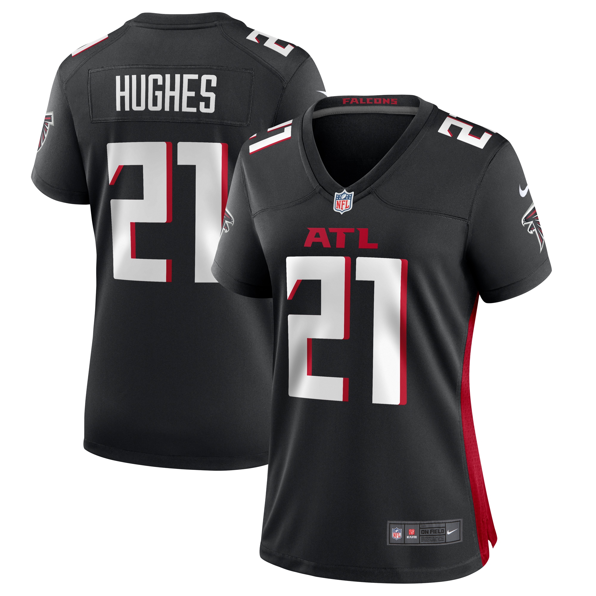 Atlanta Falcons Mike Hughes Black Game Player NFL Jersey Women's