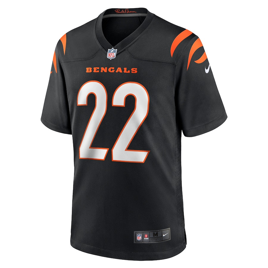 Geno Stone 22 Cincinnati Bengals Game Black NFL Jersey Men's
